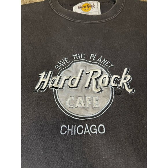 HARD ROCK CAFE VINTAGE Save The Planet Chicago Crewneck Sweatshirt Y2k 90s LARGE - Picture 5 of 7